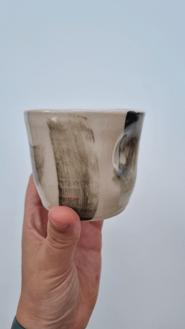 Grey Brushstrokes Dimpled Tumbler