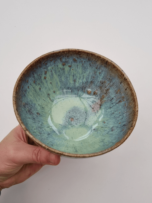 Breakfast Bowl in Speckled Green Ocean