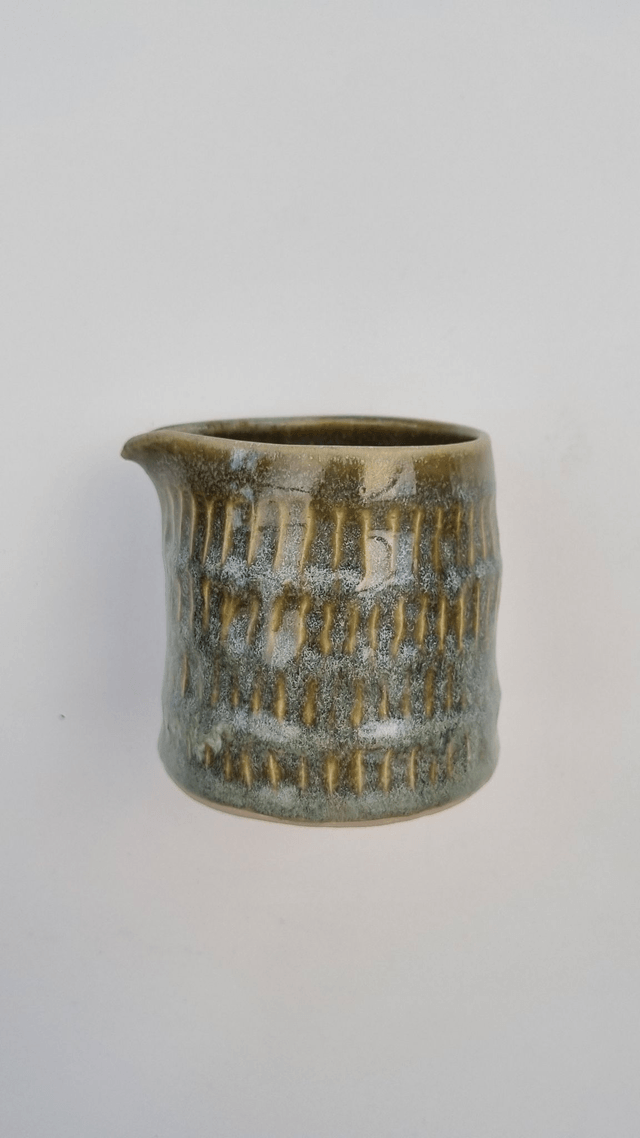 Carved Green Milk Jug