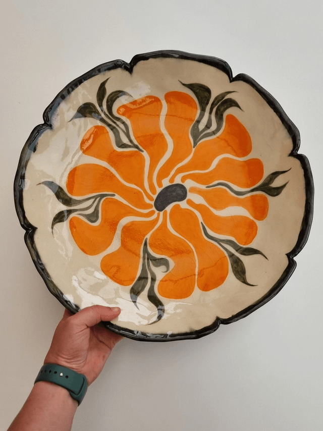 Handpainted Floral Platter