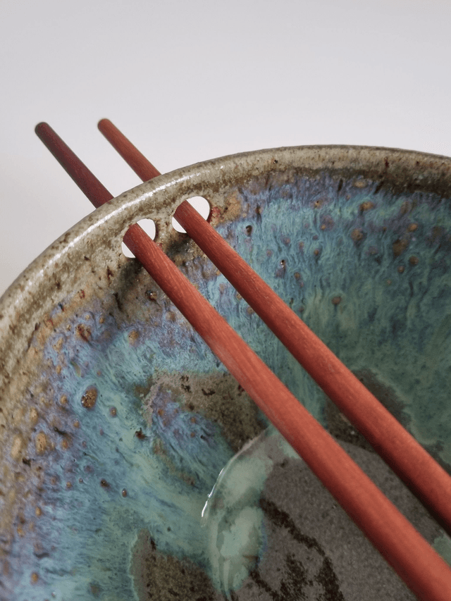 Ramen Bowl in Speckled Green Ocean