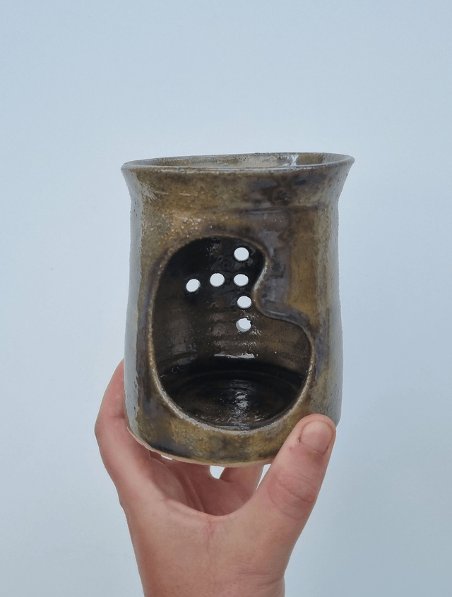 Ceramic Oil & Wax Burner – Golden Green