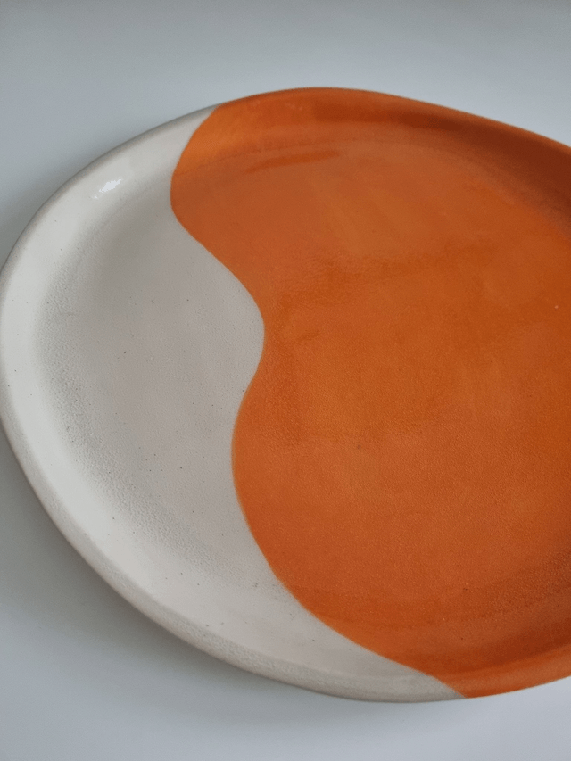 Orange Colourblock Dining Plate