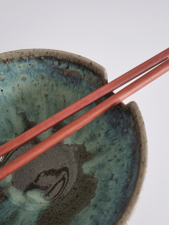 Ramen Bowl in Speckled Green Ocean