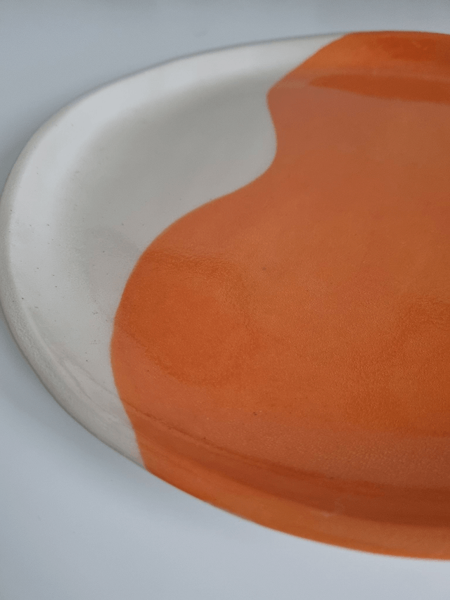 Orange Colourblock Dining Plate