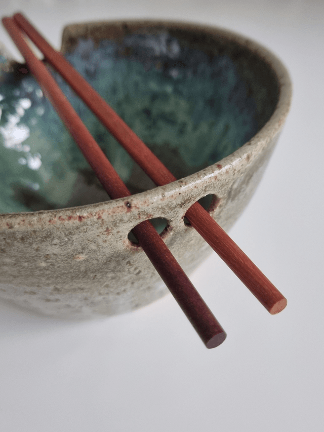 Ramen Bowl in Speckled Green Ocean