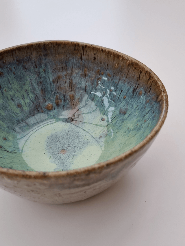 Breakfast Bowl in Speckled Green Ocean