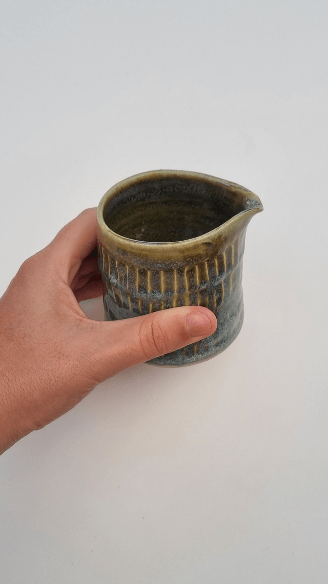 Carved Green Milk Jug
