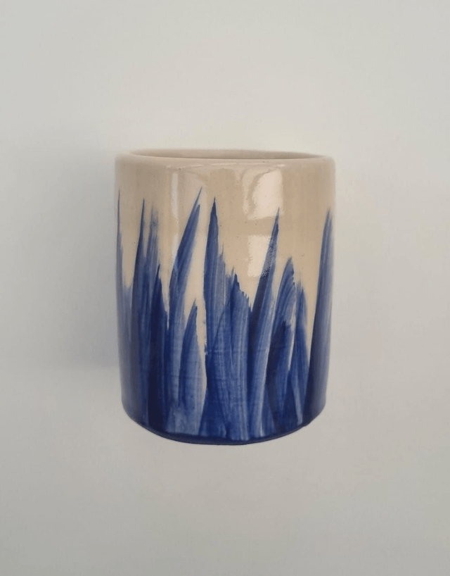 Toothbrush Holder Blue Watercolor Strokes