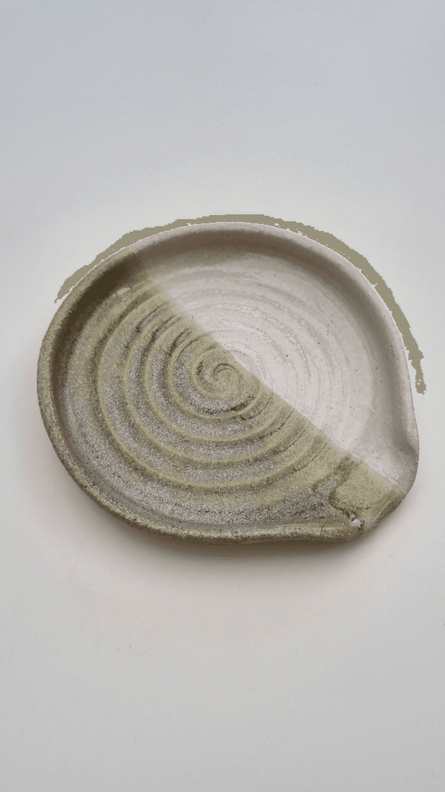 Spoon Holder in Green and White