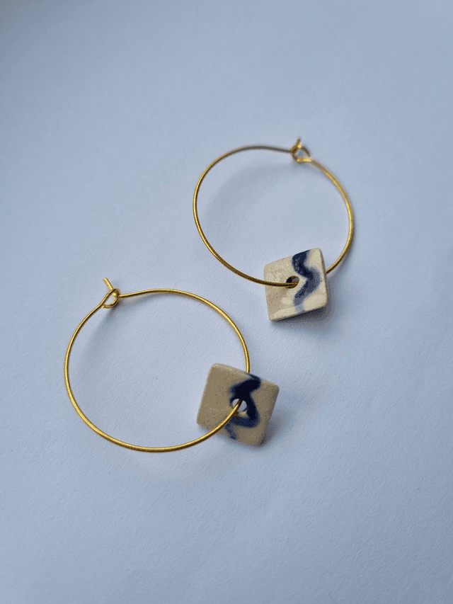 Geometric Abstract Square Loop Earrings